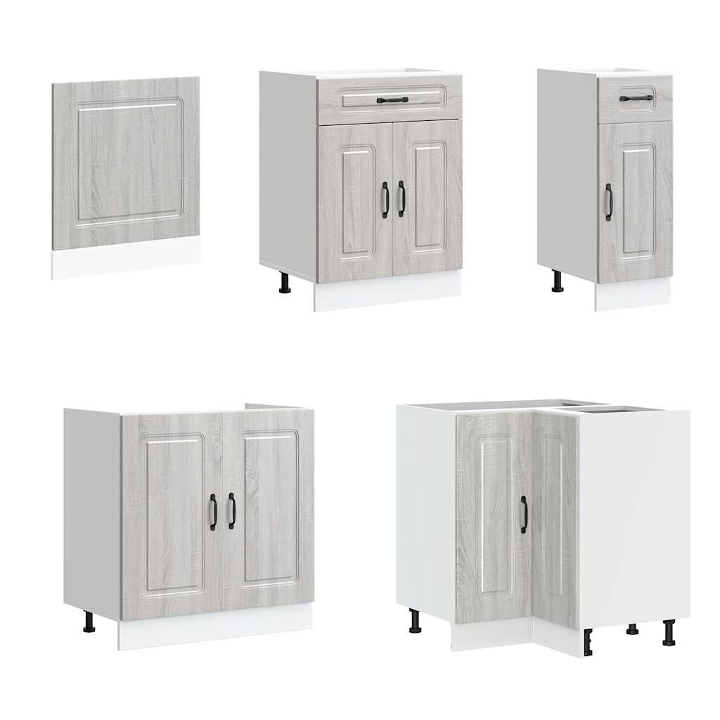 vidaXL Set de dulapuri de bucătărie 11 piese „Kalmar” lemn Sonoma gri vidaXL Set de dulapuri de bucătărie 11 piese „Kalmar” lemn Sonoma gri