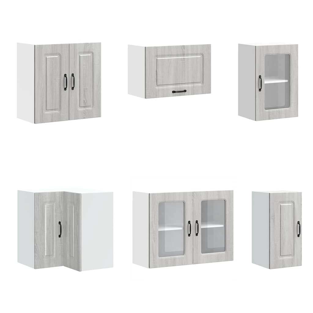 vidaXL Set de dulapuri de bucătărie 11 piese „Kalmar” lemn Sonoma gri vidaXL Set de dulapuri de bucătărie 11 piese „Kalmar” lemn Sonoma gri