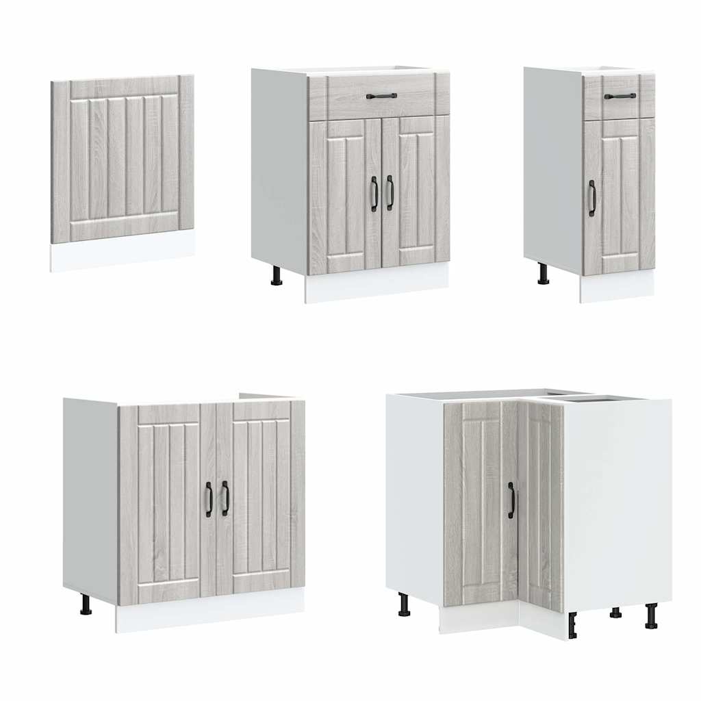 vidaXL Set de dulapuri de bucătărie 11 piese „Lucca” lemn Sonoma gri