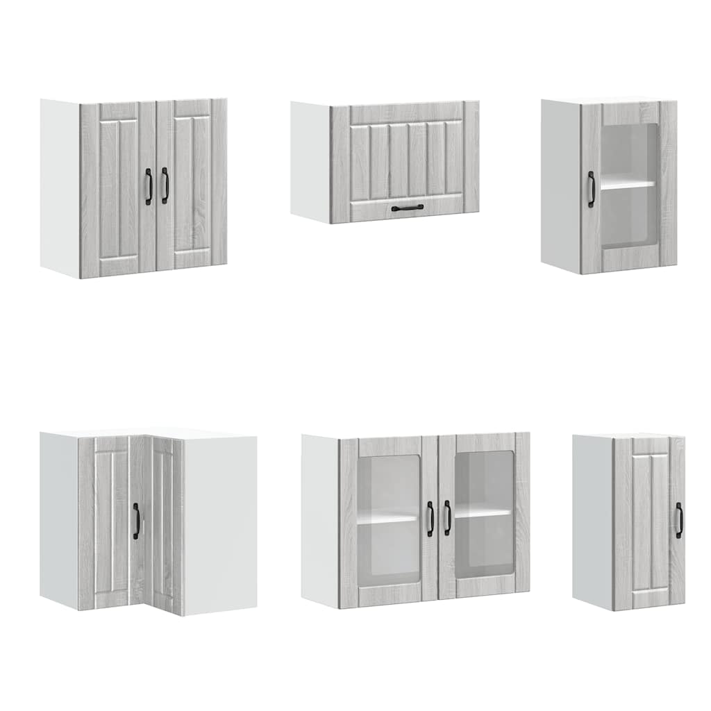 vidaXL Set de dulapuri de bucătărie 11 piese „Lucca” lemn Sonoma gri