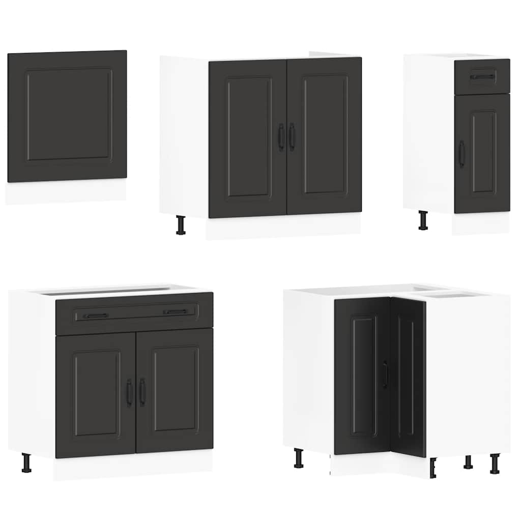 vidaXL Set dulap de bucătărie 11 piese „Kalmar” lemn negru prelucrat