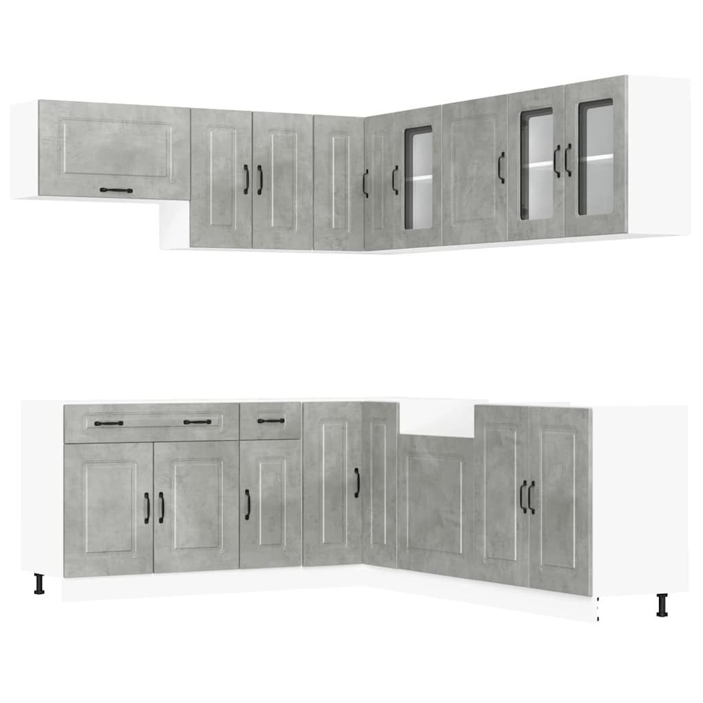 vidaXL Set dulapuri de bucătărie 11 piese „Kalmar” gri beton Lemn