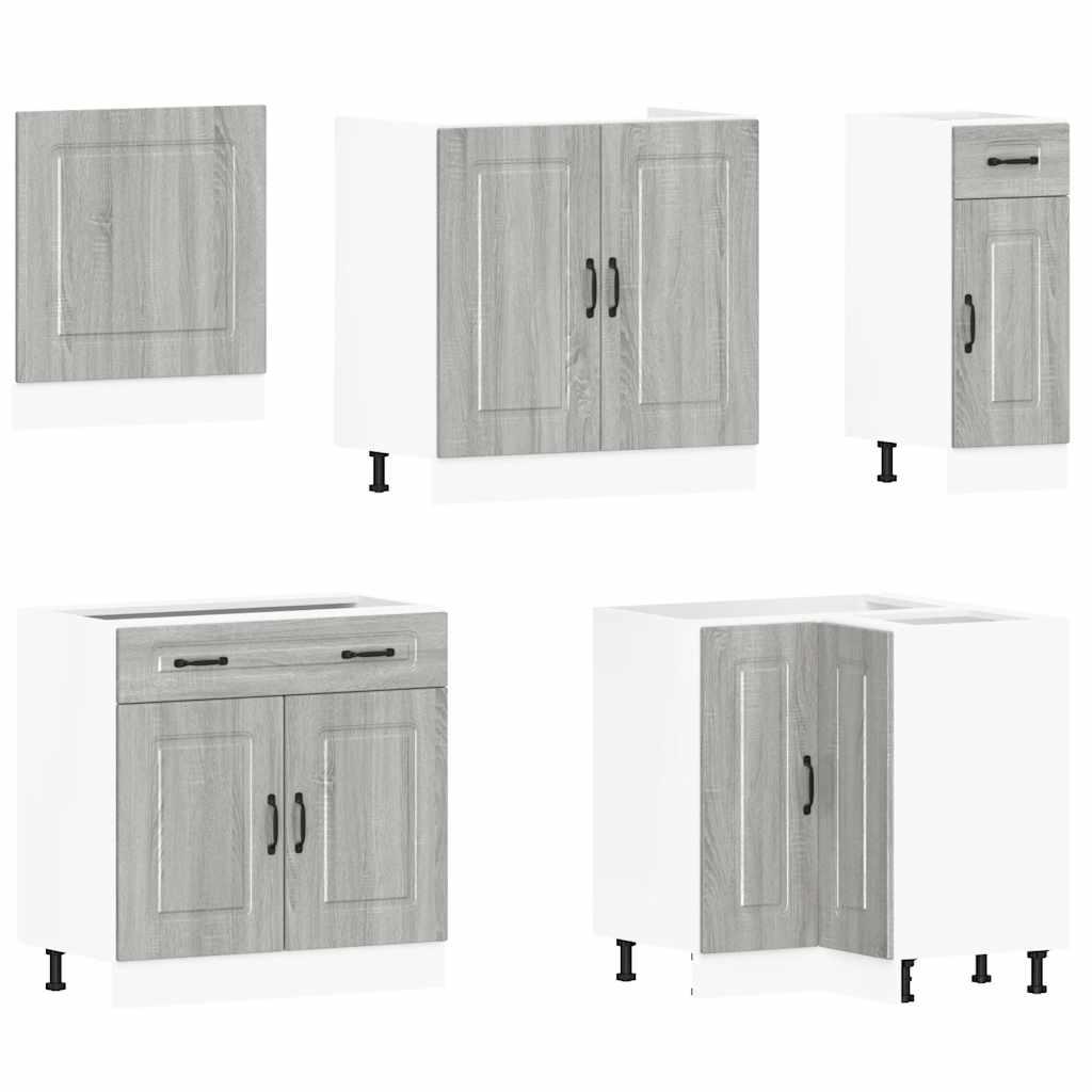 vidaXL Set de dulapuri de bucătărie 11 piese „Kalmar” lemn Sonoma gri vidaXL Set de dulapuri de bucătărie 11 piese „Kalmar” lemn Sonoma gri
