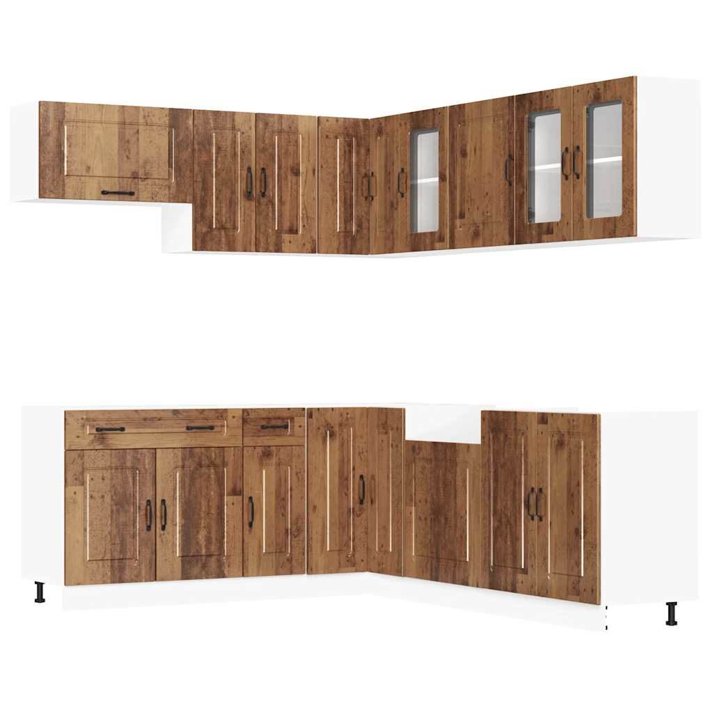 vidaXL Set de dulapuri de bucătărie 11 piese „Kalmar” Lemn vechi lemn