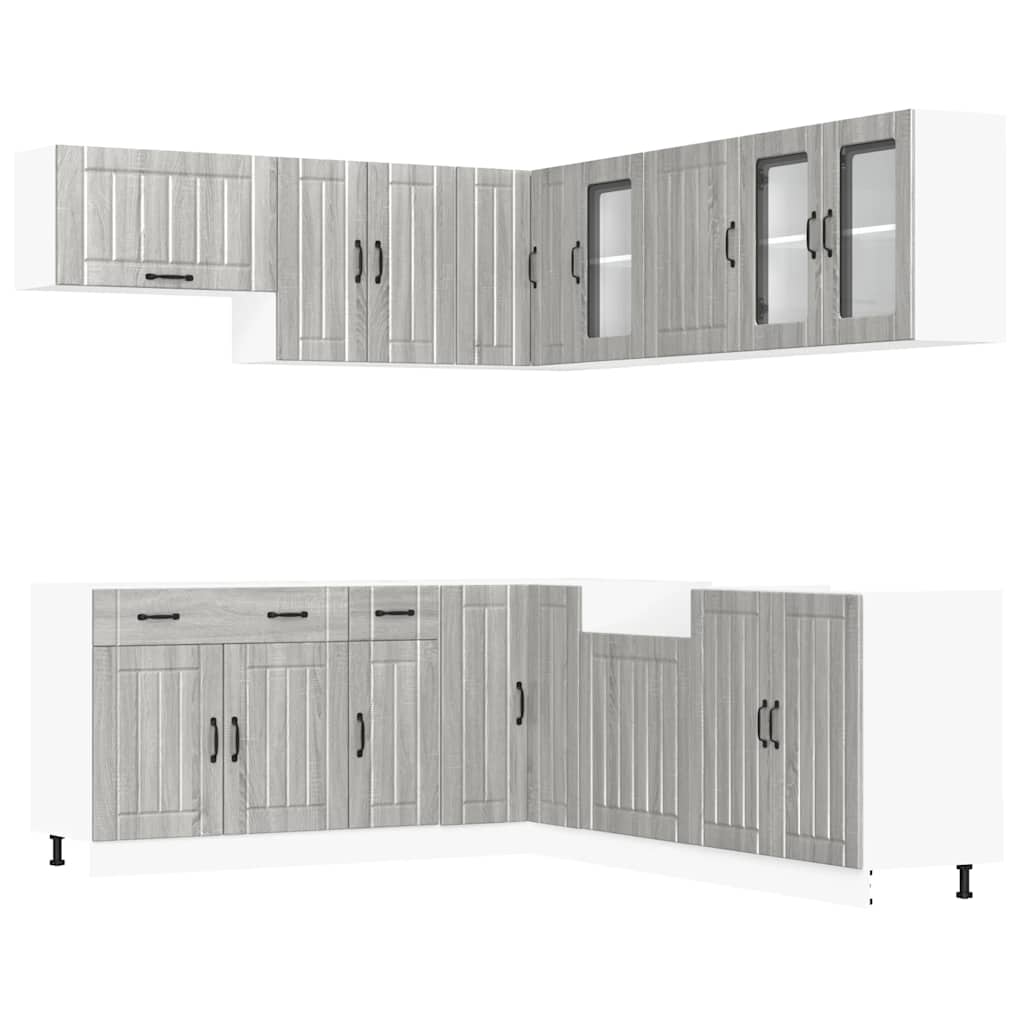 vidaXL Set de dulapuri de bucătărie 11 piese „Lucca” lemn Sonoma gri vidaXL Set de dulapuri de bucătărie 11 piese „Lucca” lemn Sonoma gri
