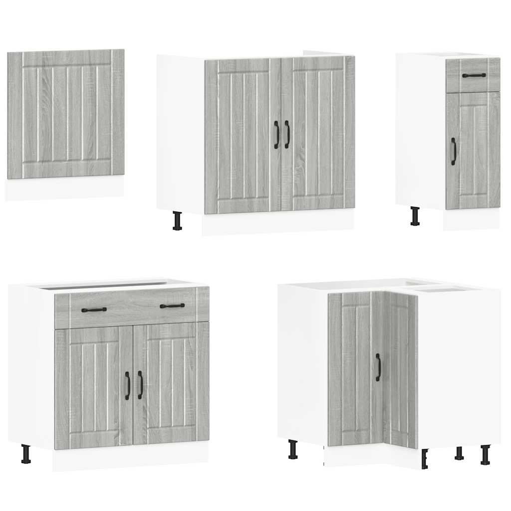 vidaXL Set de dulapuri de bucătărie 11 piese „Lucca” lemn Sonoma gri vidaXL Set de dulapuri de bucătărie 11 piese „Lucca” lemn Sonoma gri