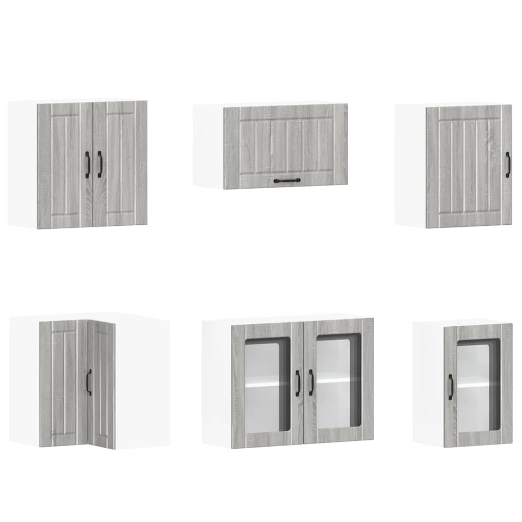 vidaXL Set de dulapuri de bucătărie 11 piese „Lucca” lemn Sonoma gri vidaXL Set de dulapuri de bucătărie 11 piese „Lucca” lemn Sonoma gri