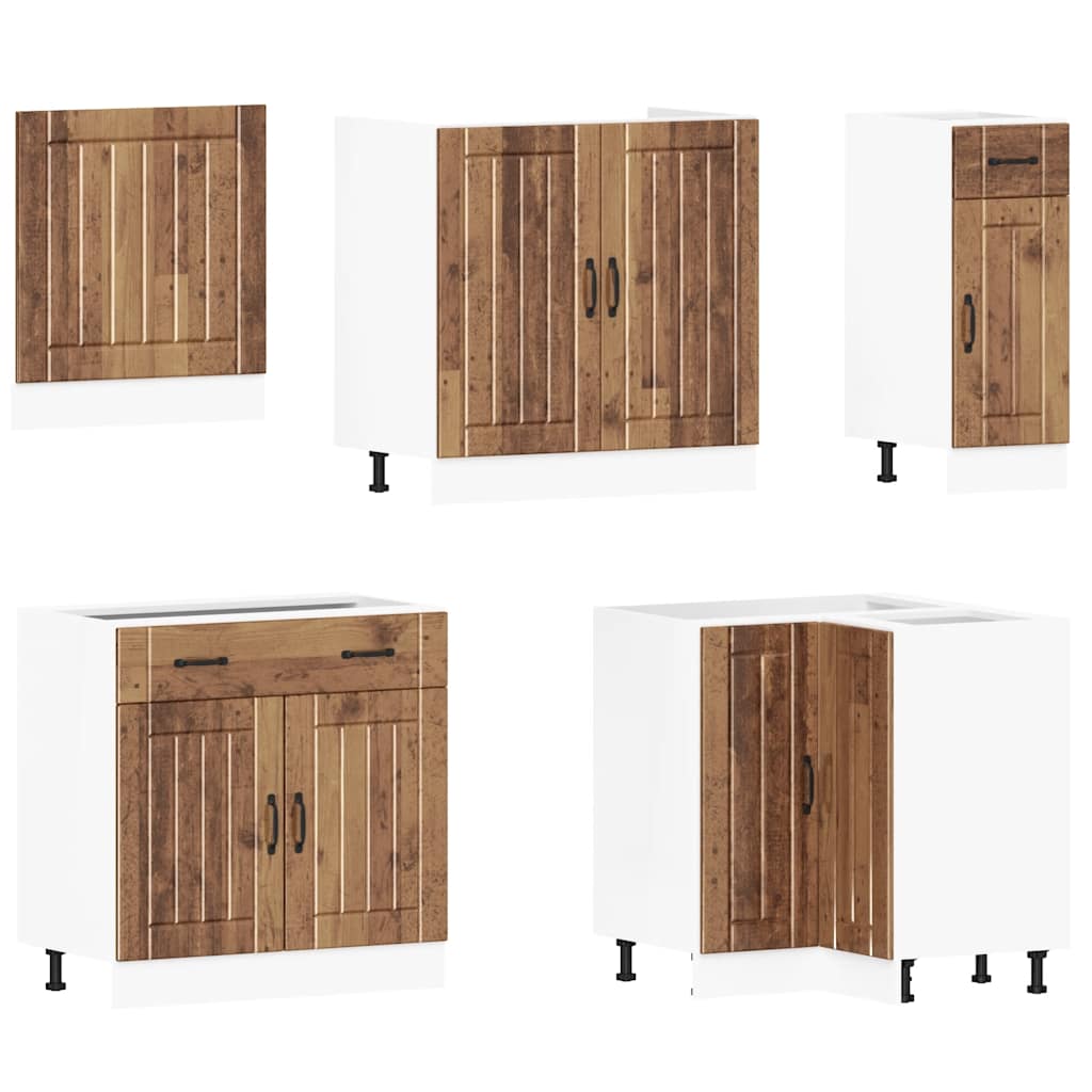 vidaXL Set de dulapuri de bucătărie 11 piese „Lucca” Lemn vechi lemn