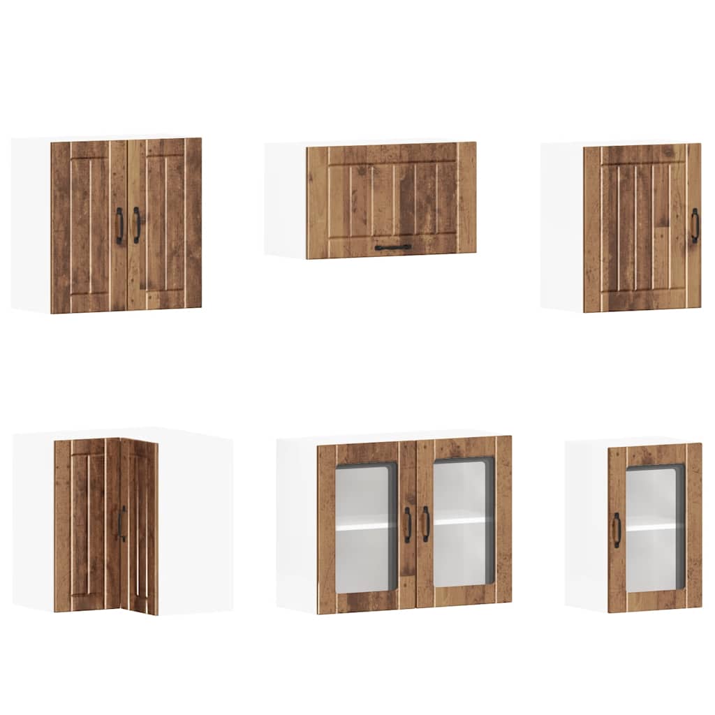 vidaXL Set de dulapuri de bucătărie 11 piese „Lucca” Lemn vechi lemn