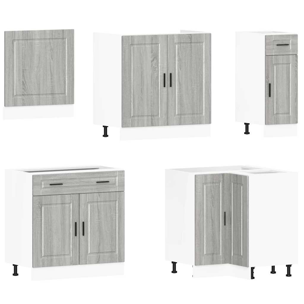 vidaXL Set de dulapuri de bucătărie 11 piese „Porto” lemn Sonoma gri