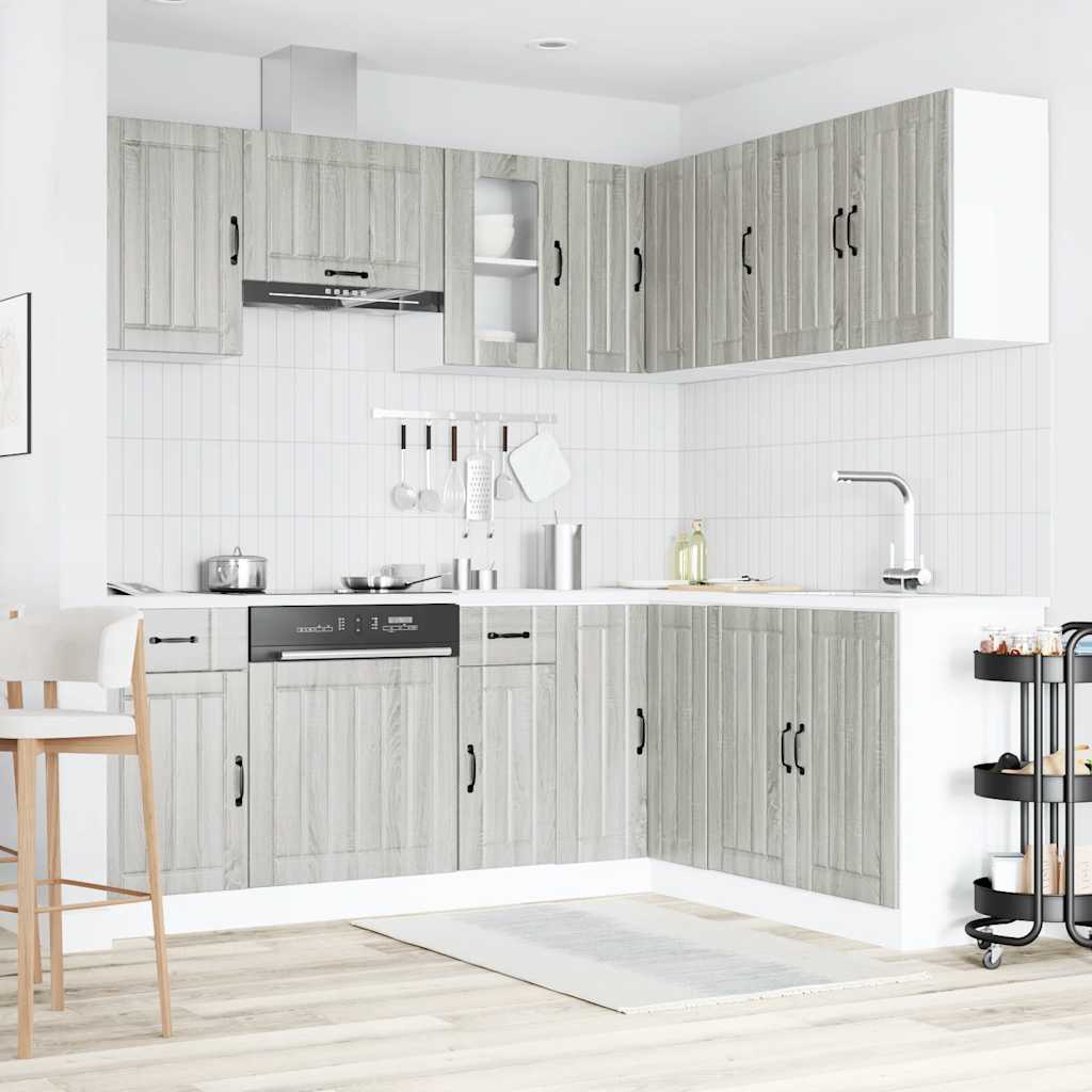 vidaXL Set de dulapuri de bucătărie 11 piese „Kalmar” lemn Sonoma gri