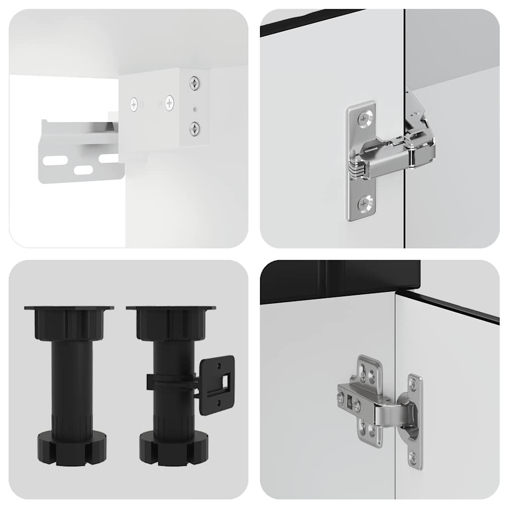 vidaXL Set dulap de bucătărie 11 piese „Lucca” lemn negru prelucrat