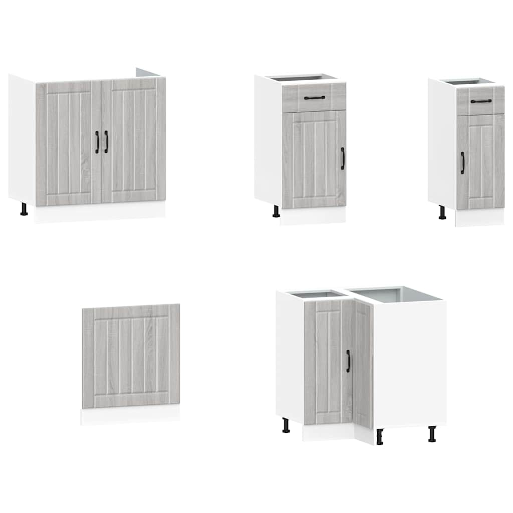 vidaXL Set de dulapuri de bucătărie 11 piese „Lucca” lemn Sonoma gri
