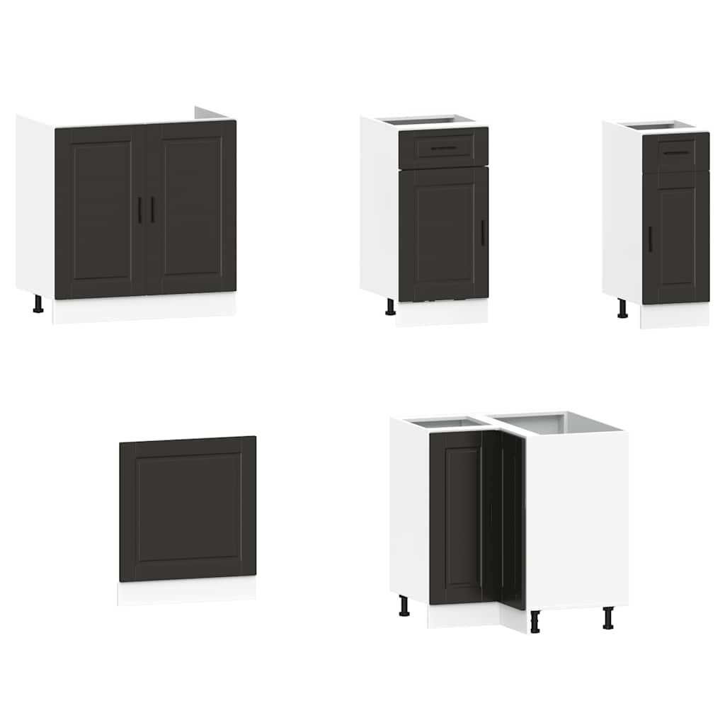 vidaXL Set dulap de bucătărie 11 piese „Porto” lemn negru prelucrat vidaXL Set dulap de bucătărie 11 piese „Porto” lemn negru prelucrat