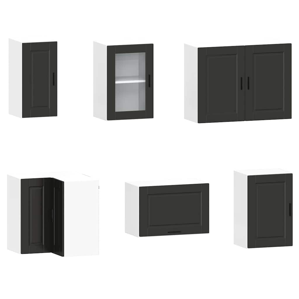vidaXL Set dulap de bucătărie 11 piese „Porto” lemn negru prelucrat vidaXL Set dulap de bucătărie 11 piese „Porto” lemn negru prelucrat