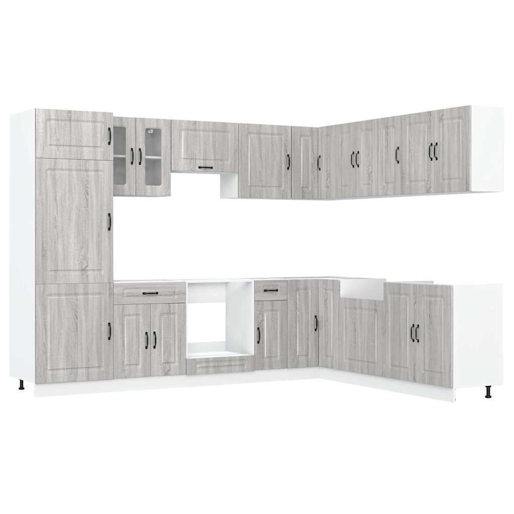 vidaXL Set de dulapuri de bucătărie 14 piese „Kalmar” lemn Sonoma gri