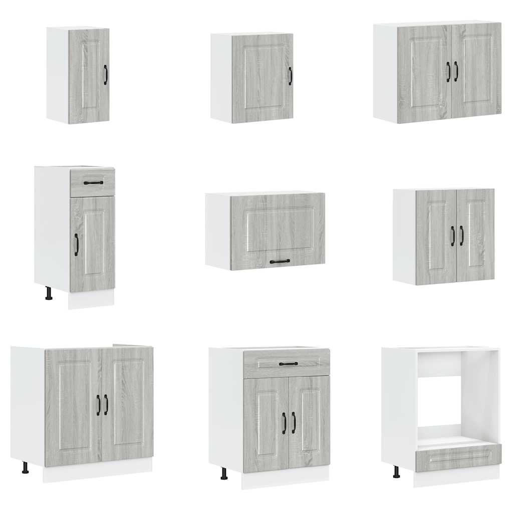 vidaXL Set de dulapuri de bucătărie 14 piese „Kalmar” lemn Sonoma gri