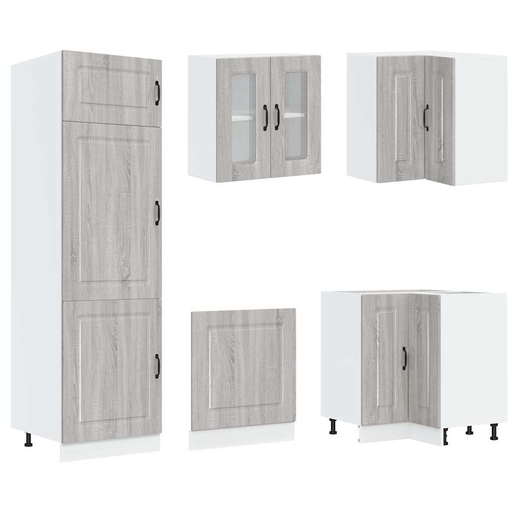 vidaXL Set de dulapuri de bucătărie 14 piese „Kalmar” lemn Sonoma gri