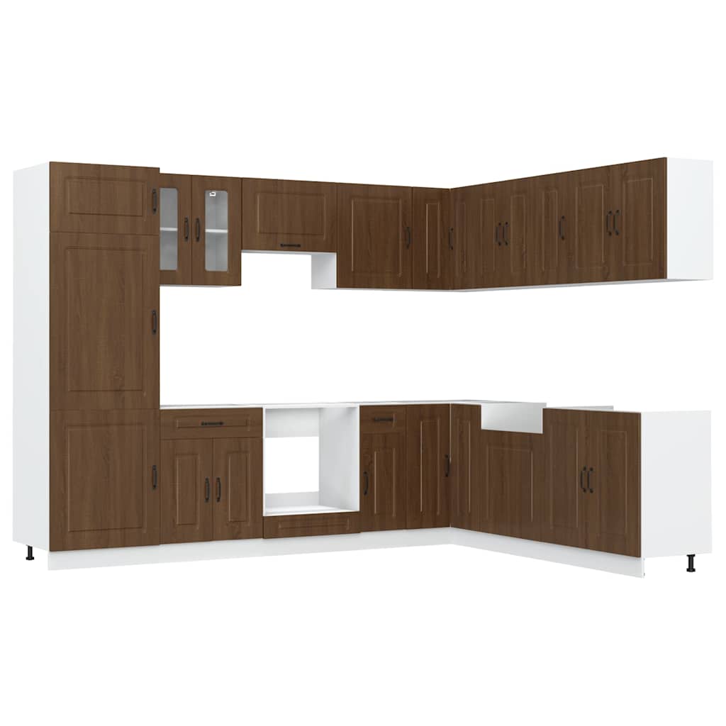 vidaXL Set dulap de bucătărie din 14 piese „Kalmar” stejar maro lemn