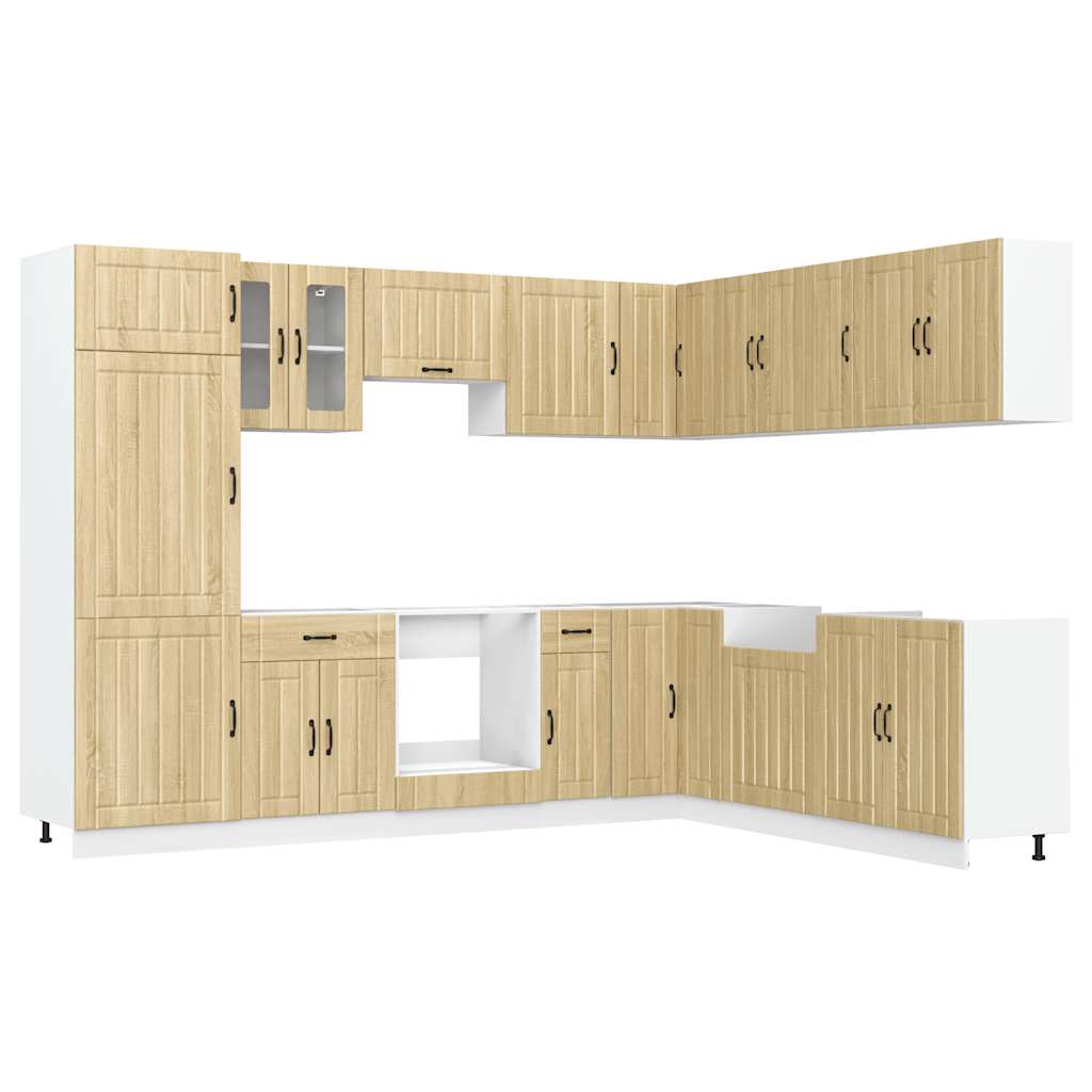 vidaXL Set dulap de bucătărie din 14 piese „Lucca” lemn stejar Sonoma