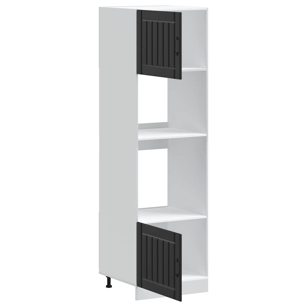 vidaXL Dulapuri pentru cuptor 2 buc Lucca negru lemn prelucrat