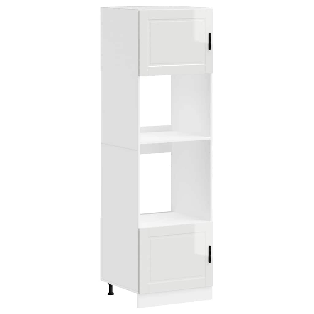 vidaXL Dulapuri pentru cuptor 2 buc Porto alb lucios lemn prelucrat