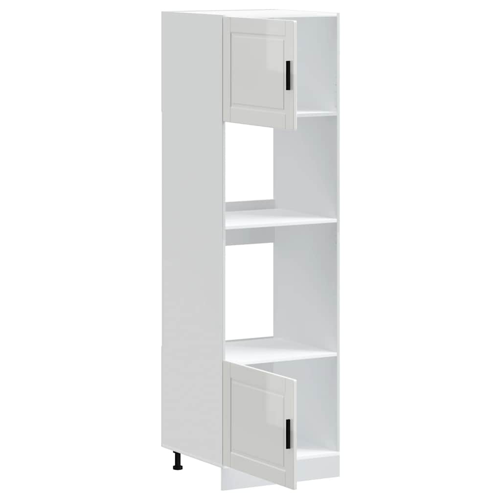 vidaXL Dulapuri pentru cuptor 2 buc Porto alb lucios lemn prelucrat