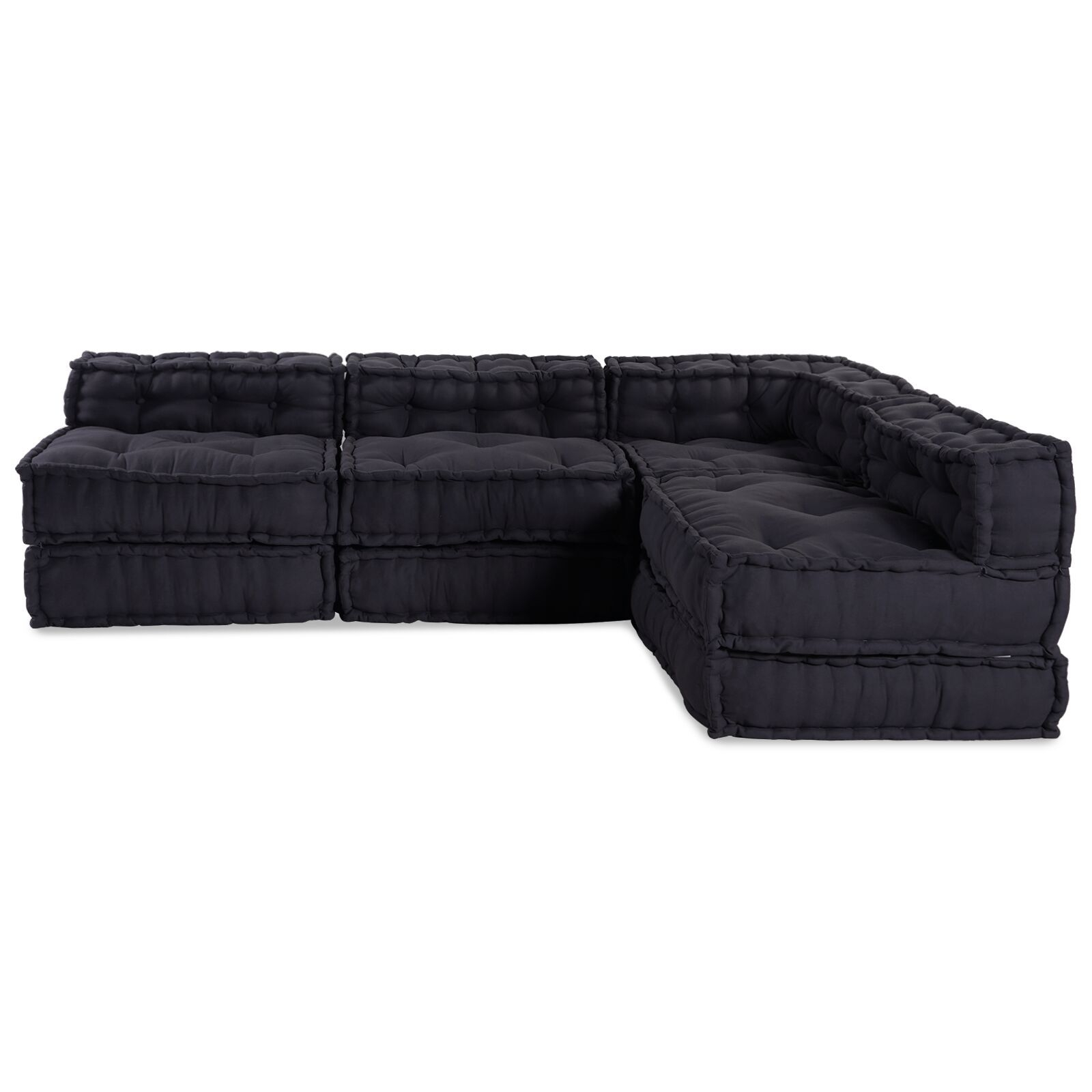 vidaXL Poufuri modulare 4 piese, material antracit vidaXL Poufuri modulare 4 piese, material antracit