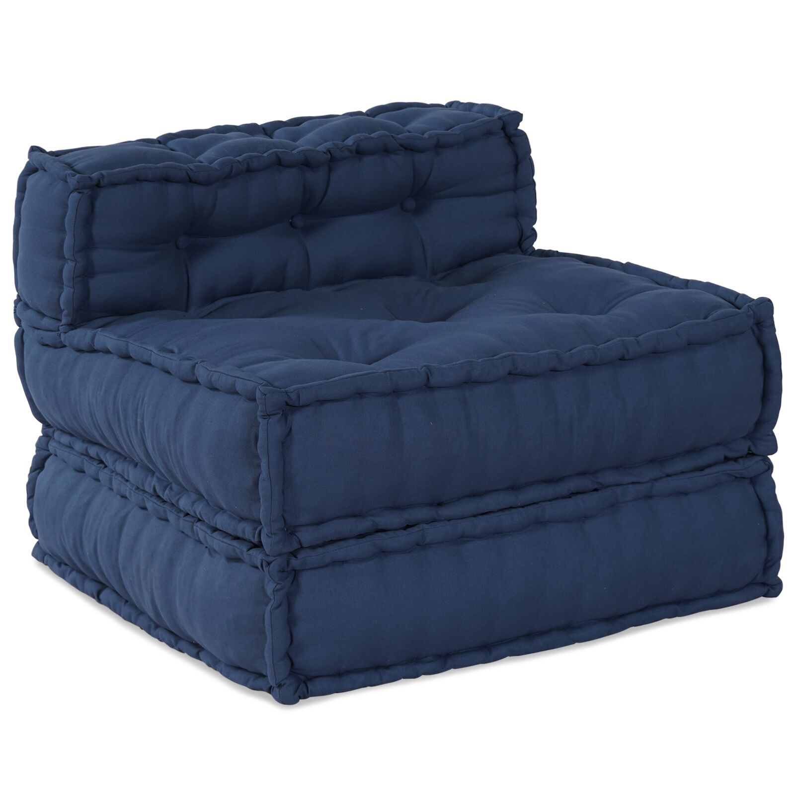 vidaXL Poufuri modulare - Set de 4, din material indigo vidaXL Poufuri modulare - Set de 4, din material indigo