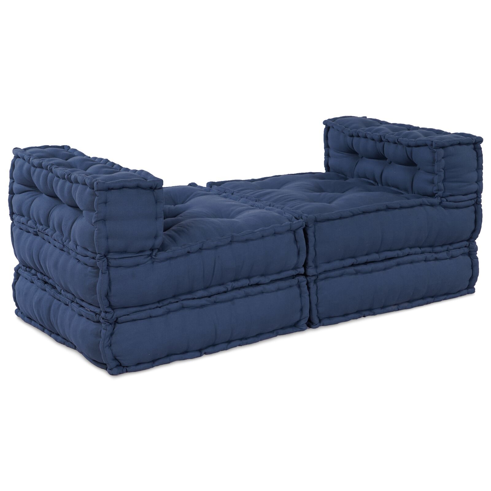 vidaXL Poufuri Modulare - 4 Piese În Țesătură Indigo vidaXL Poufuri Modulare - 4 Piese În Țesătură Indigo