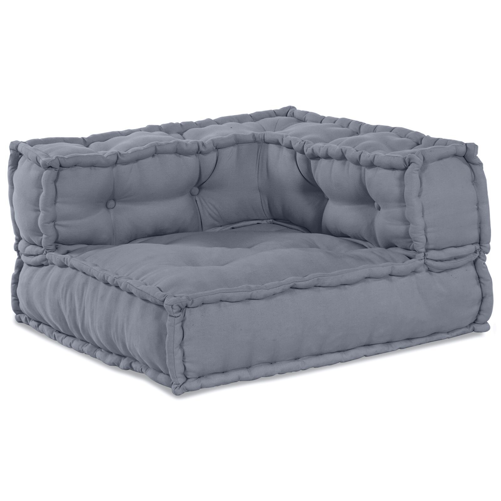 vidaXL Canapea Modulară cu 3 Locuri, Pouffe Convertible, Țesătură Gri vidaXL Canapea Modulară cu 3 Locuri, Pouffe Convertible, Țesătură Gri