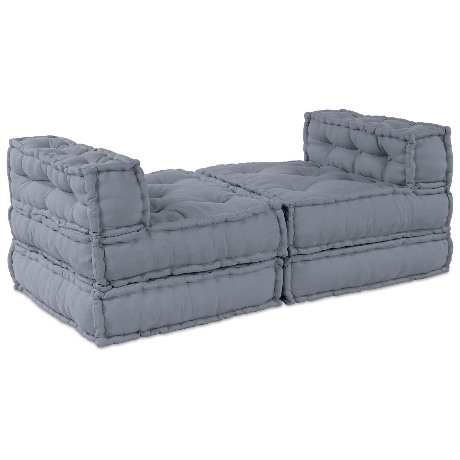 vidaXL Canapea Modulară Pouffe pentru 4 Persoane, Gri vidaXL Canapea Modulară Pouffe pentru 4 Persoane, Gri