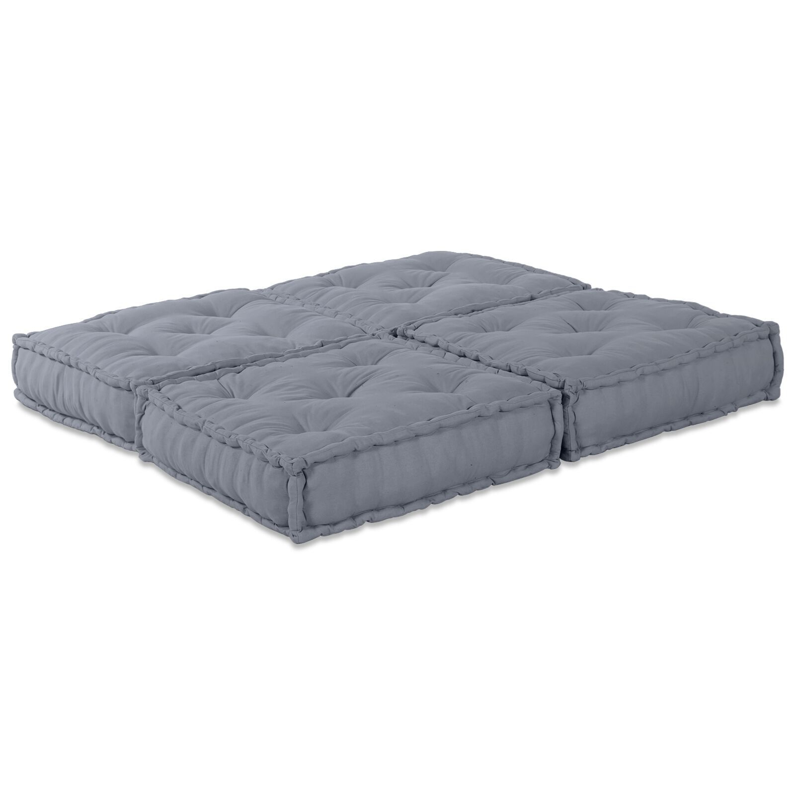 vidaXL Canapea modulară cu 2 locuri și pouf convertible, din material gri vidaXL Canapea modulară cu 2 locuri și pouf convertible, din material gri