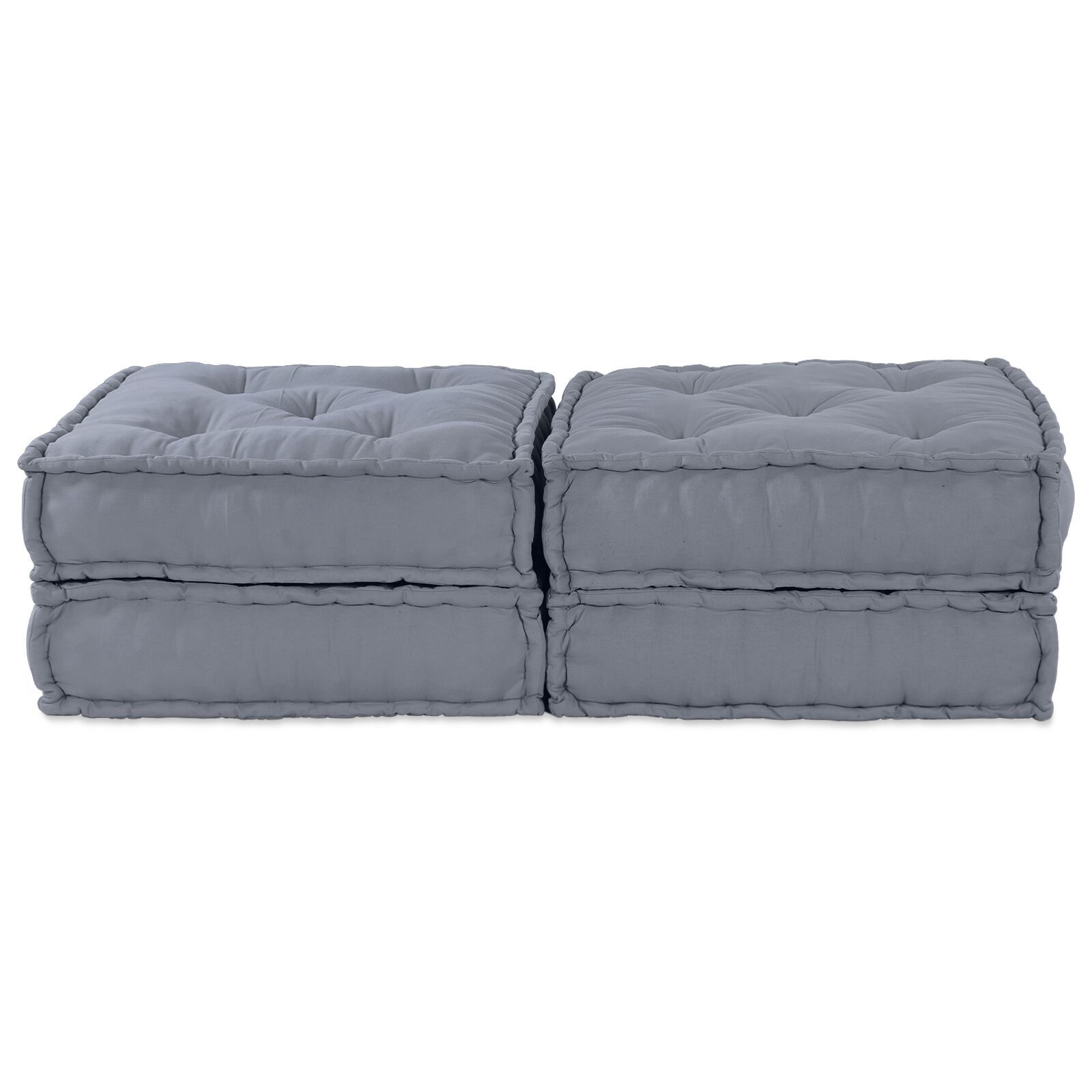 vidaXL Canapea modulară cu 2 locuri și pouf convertible, din material gri vidaXL Canapea modulară cu 2 locuri și pouf convertible, din material gri