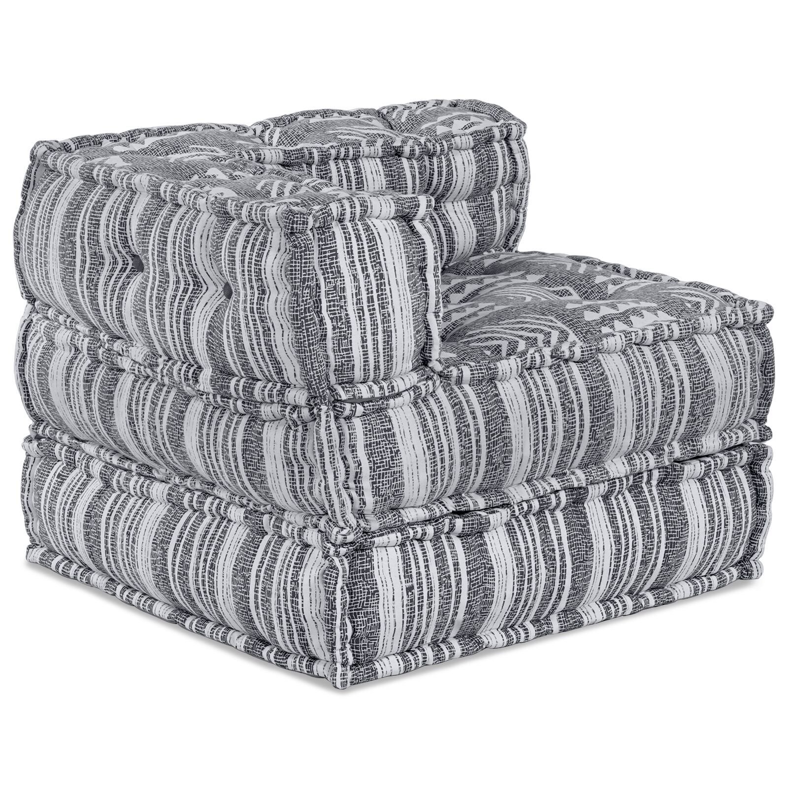 vidaXL Canapea Pouffe Modulară pentru 4 Persoane, care se transformă într-un pat, din material gri deschis. vidaXL Canapea Pouffe Modulară pentru 4 Persoane, care se transformă într-un pat, din material gri deschis.