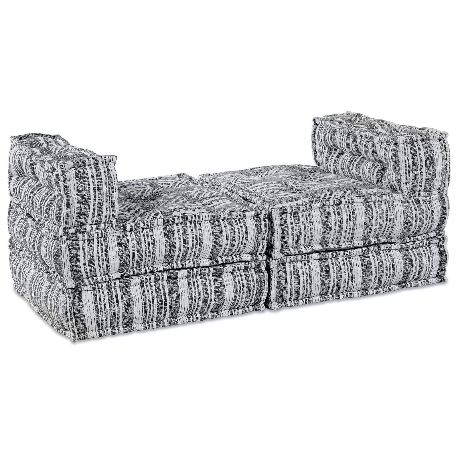 vidaXL Canapea modulară pouffe pentru 4 persoane care se transformă în canapea din țesătură gri deschis vidaXL Canapea modulară pouffe pentru 4 persoane care se transformă în canapea din țesătură gri deschis