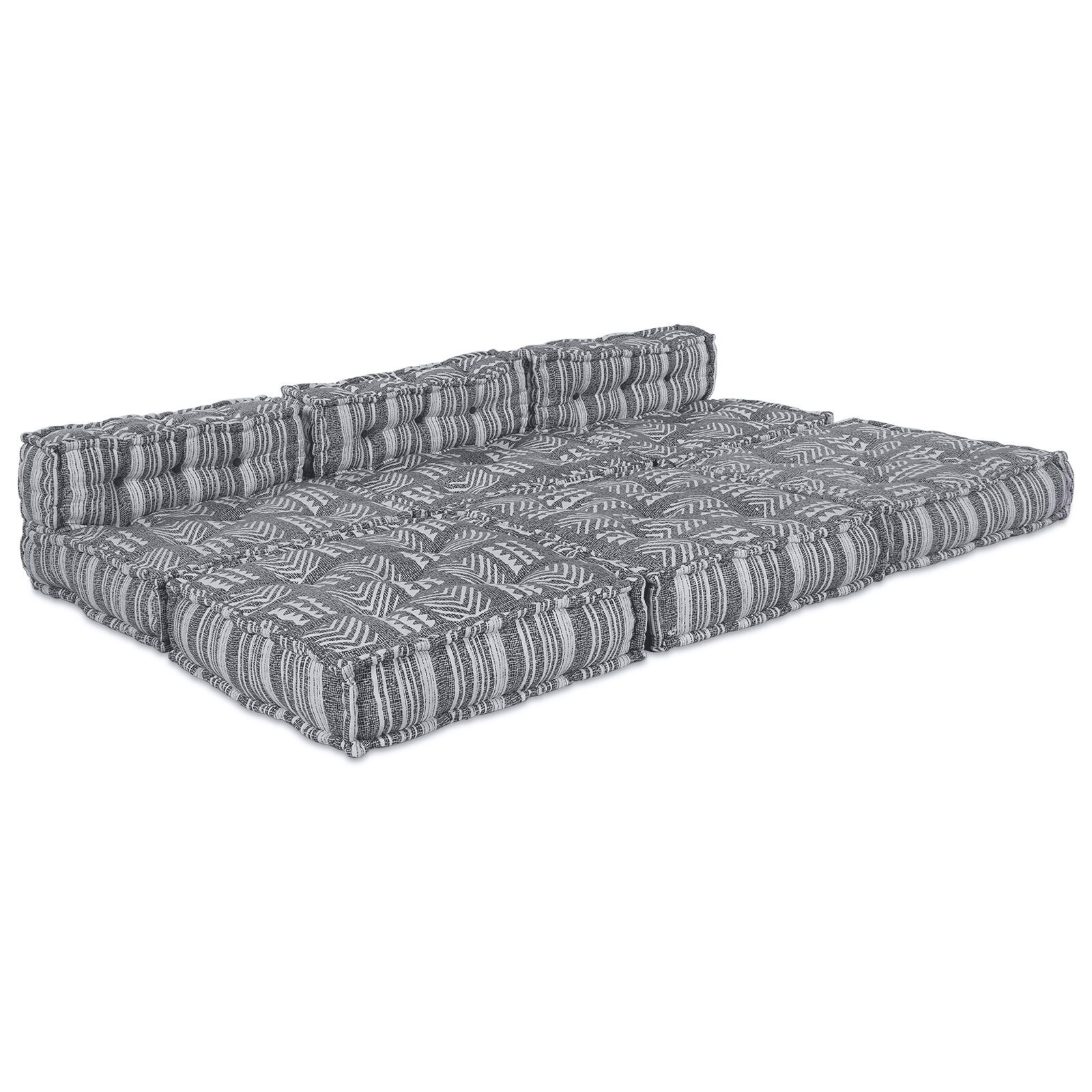 vidaXL Canapea modulară pouffe pentru 4 persoane care se transformă în canapea din țesătură gri deschis vidaXL Canapea modulară pouffe pentru 4 persoane care se transformă în canapea din țesătură gri deschis
