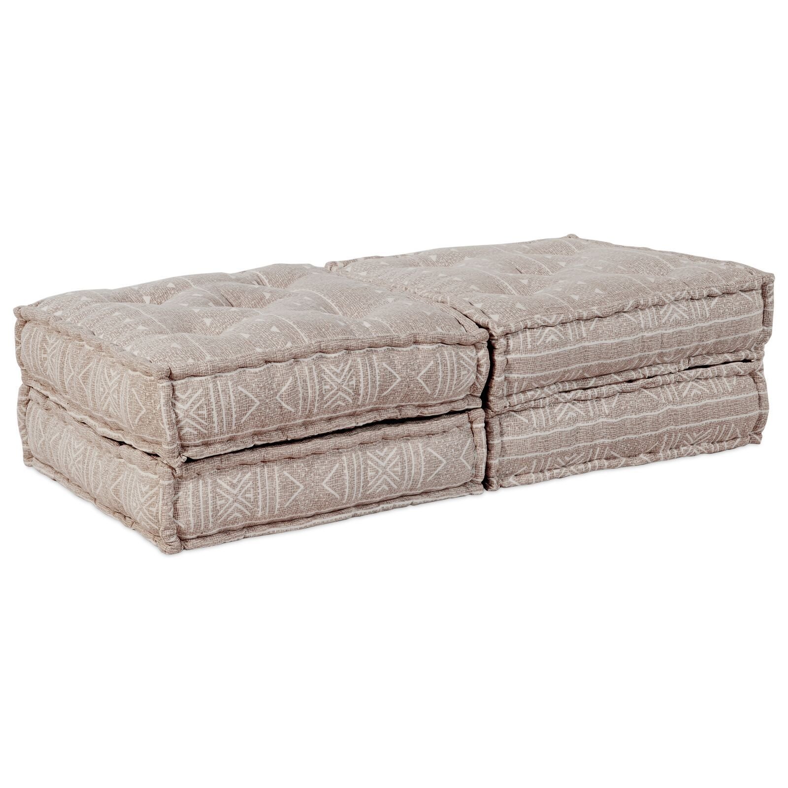 vidaXL Sofa Pouffe Modular cu 2 Locuri în Material Bej Deschis vidaXL Sofa Pouffe Modular cu 2 Locuri în Material Bej Deschis
