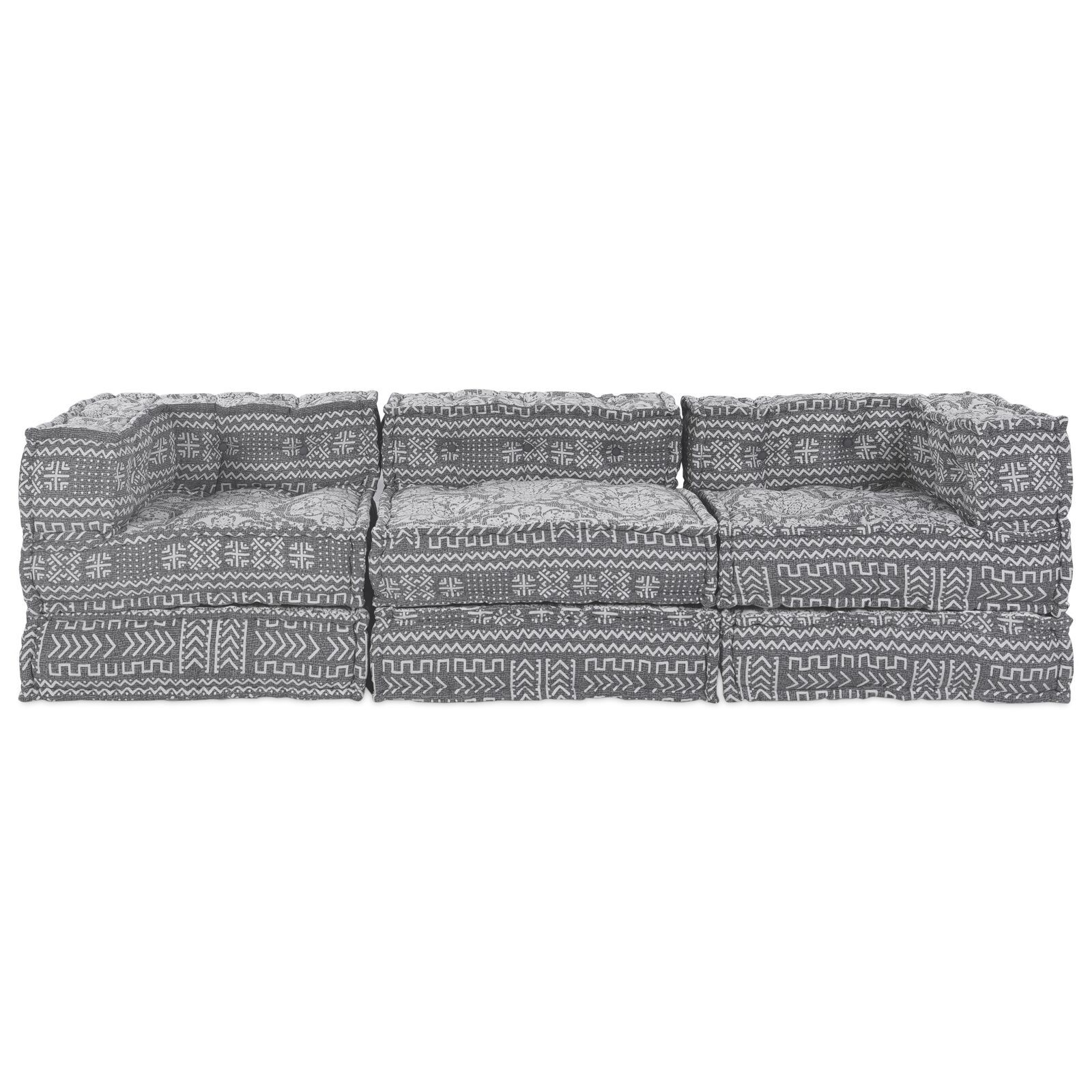 vidaXL Canapea Modulară cu 3 Locuri ce devine Pat - Stofă Gri Deschis vidaXL Canapea Modulară cu 3 Locuri ce devine Pat - Stofă Gri Deschis