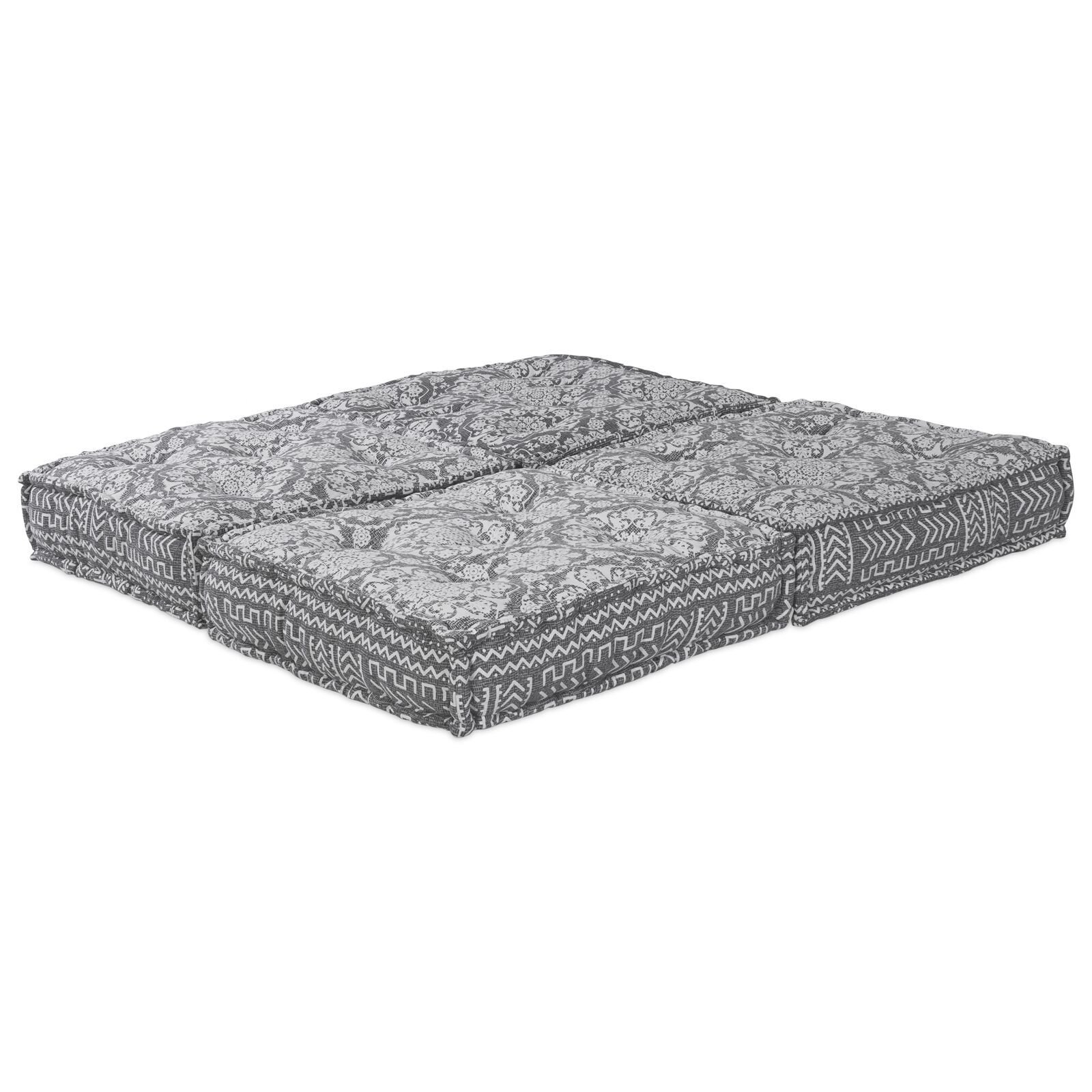 vidaXL Puf Modular Convertible pentru 2 Persoane, Gri Deschis, Textil vidaXL Puf Modular Convertible pentru 2 Persoane, Gri Deschis, Textil