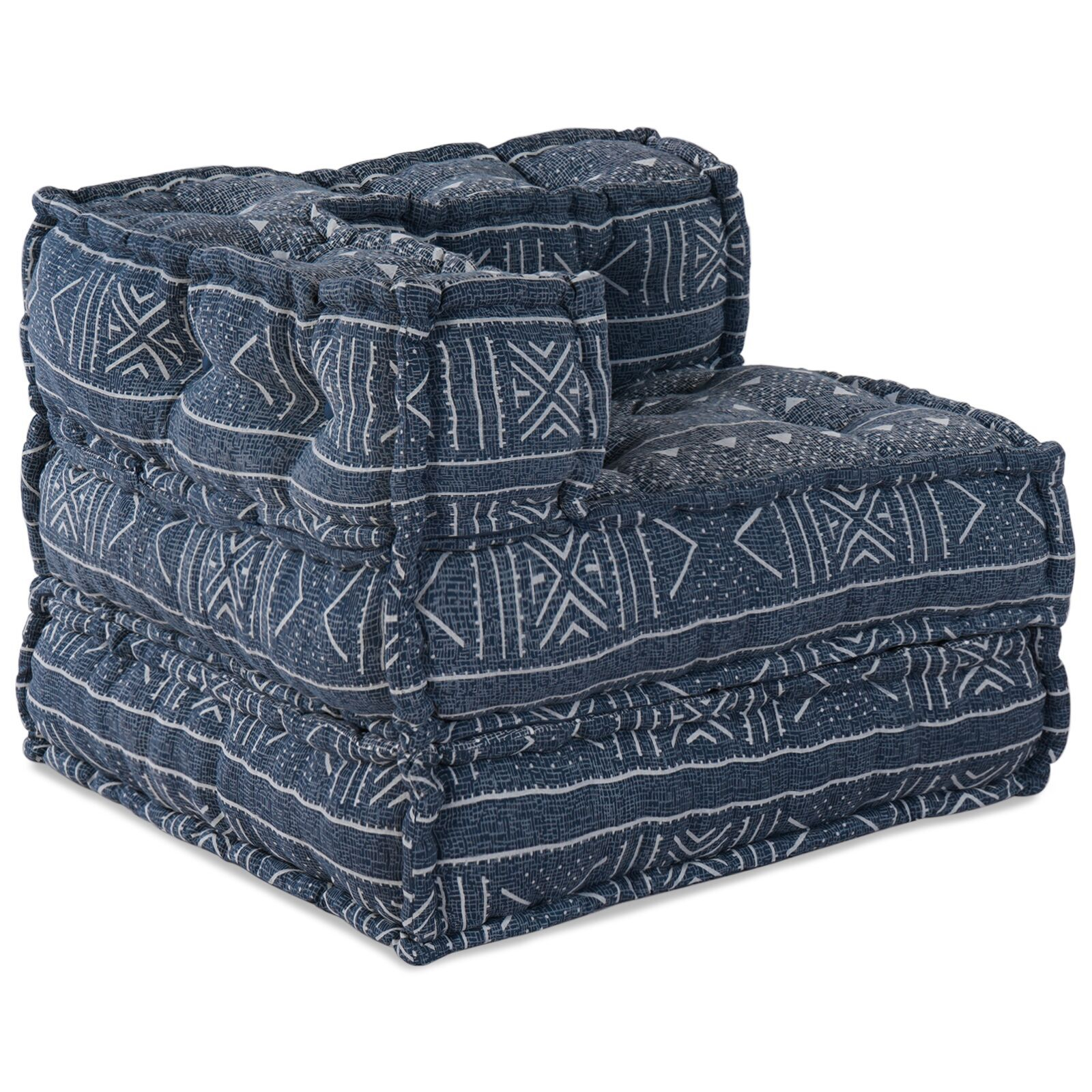 vidaXL Canapea Modulară Pouffe 3 Locuri Convertible din Material Indigo vidaXL Canapea Modulară Pouffe 3 Locuri Convertible din Material Indigo