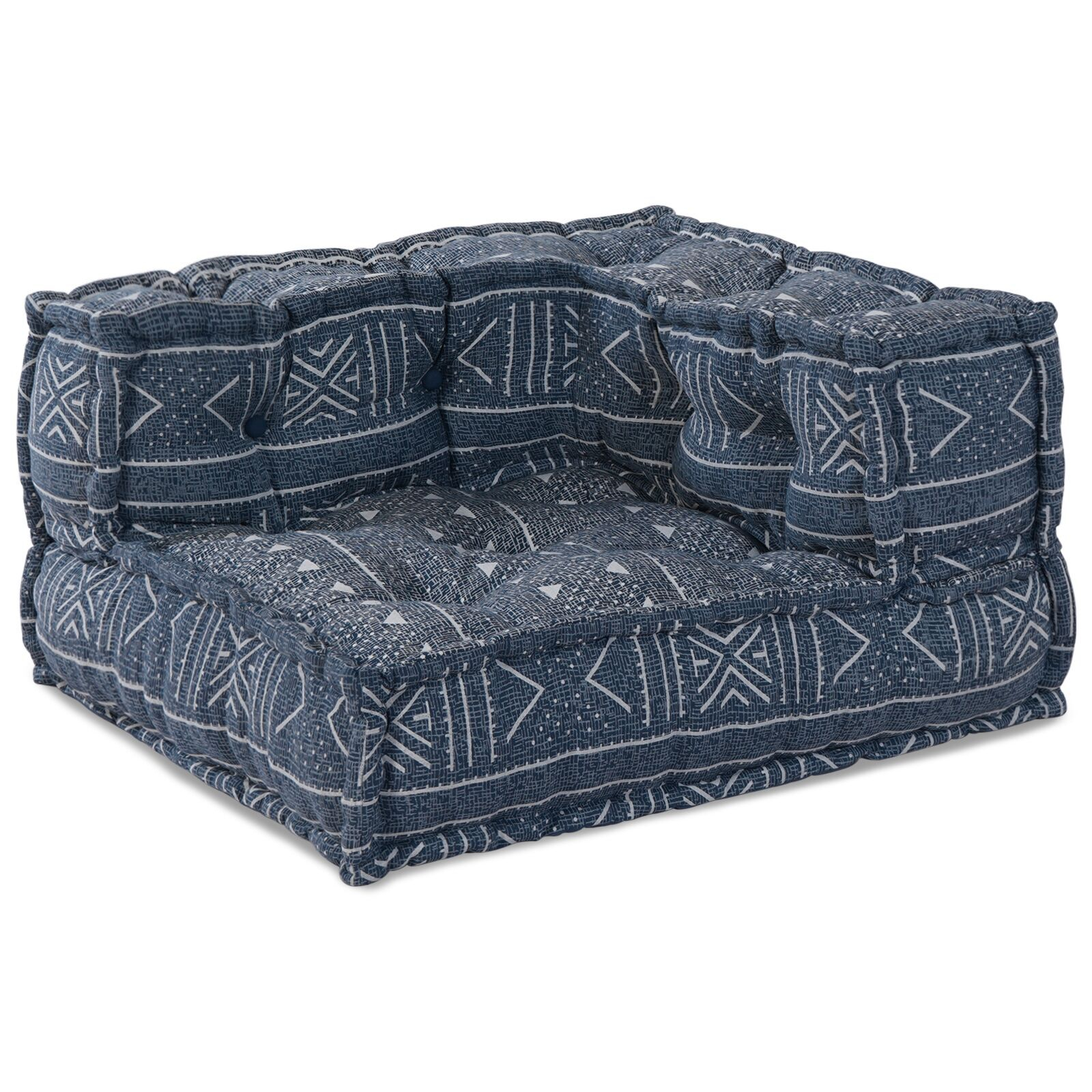 vidaXL Canapea Modulară Pouffe 3 Locuri Convertible din Material Indigo vidaXL Canapea Modulară Pouffe 3 Locuri Convertible din Material Indigo