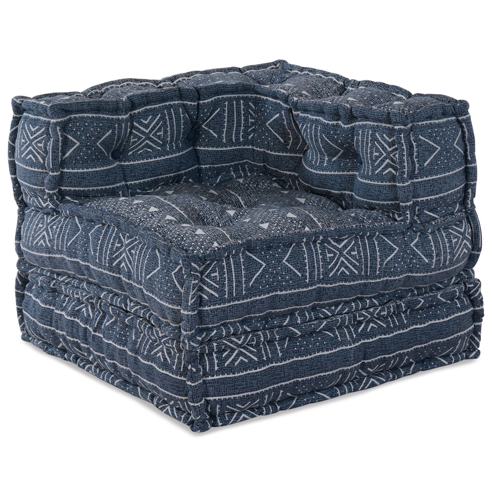 vidaXL Canapea Modulară Pouffe 3 Locuri Convertible din Material Indigo vidaXL Canapea Modulară Pouffe 3 Locuri Convertible din Material Indigo
