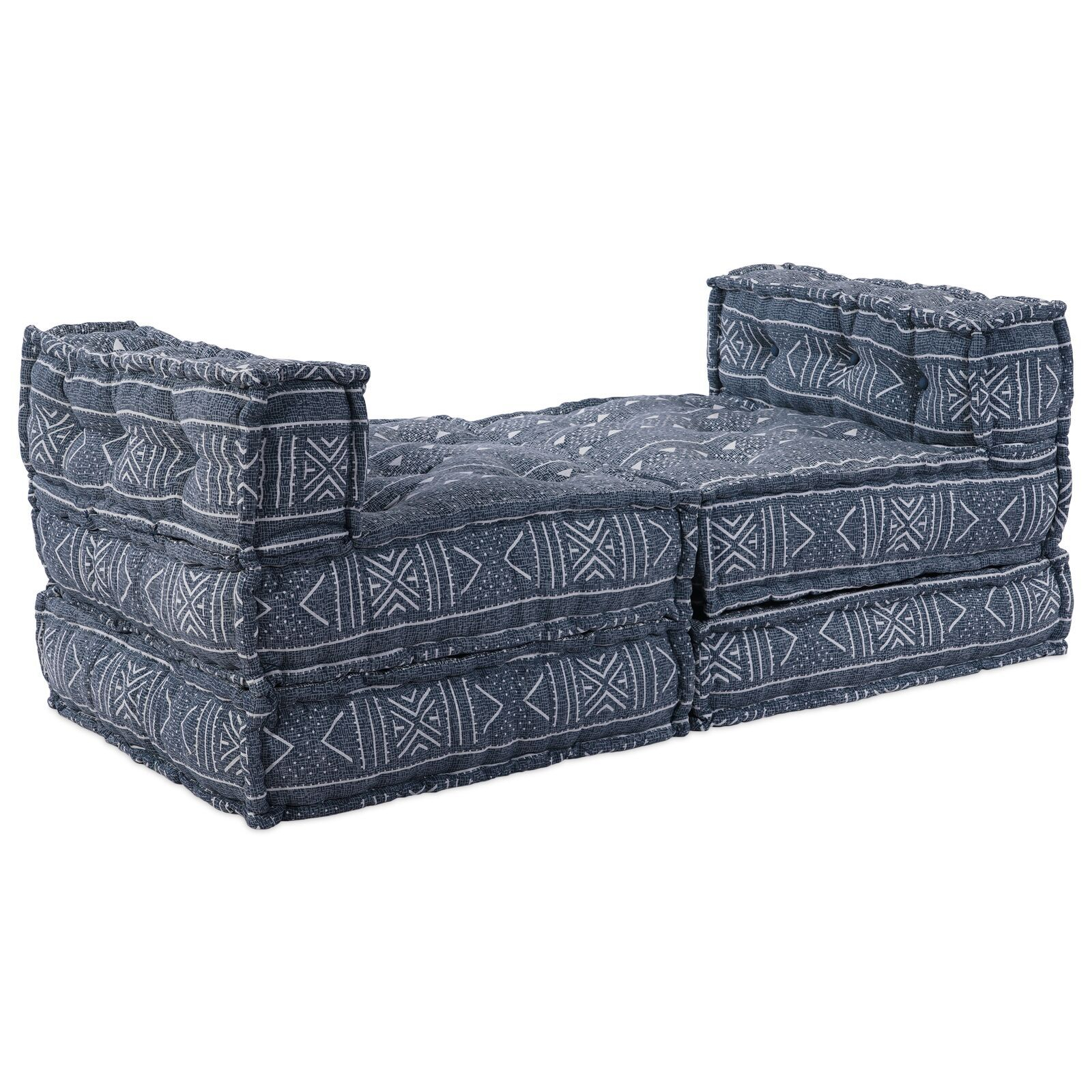 vidaXL Canapea Modulară pentru 4 Persoane cu Pouffe Convertibil din Fibră Indigo vidaXL Canapea Modulară pentru 4 Persoane cu Pouffe Convertibil din Fibră Indigo