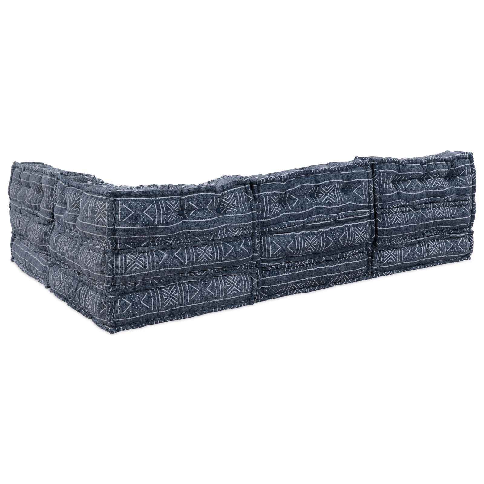vidaXL Canapea Modulară pentru 4 Persoane cu Pouffe Convertibil din Fibră Indigo vidaXL Canapea Modulară pentru 4 Persoane cu Pouffe Convertibil din Fibră Indigo