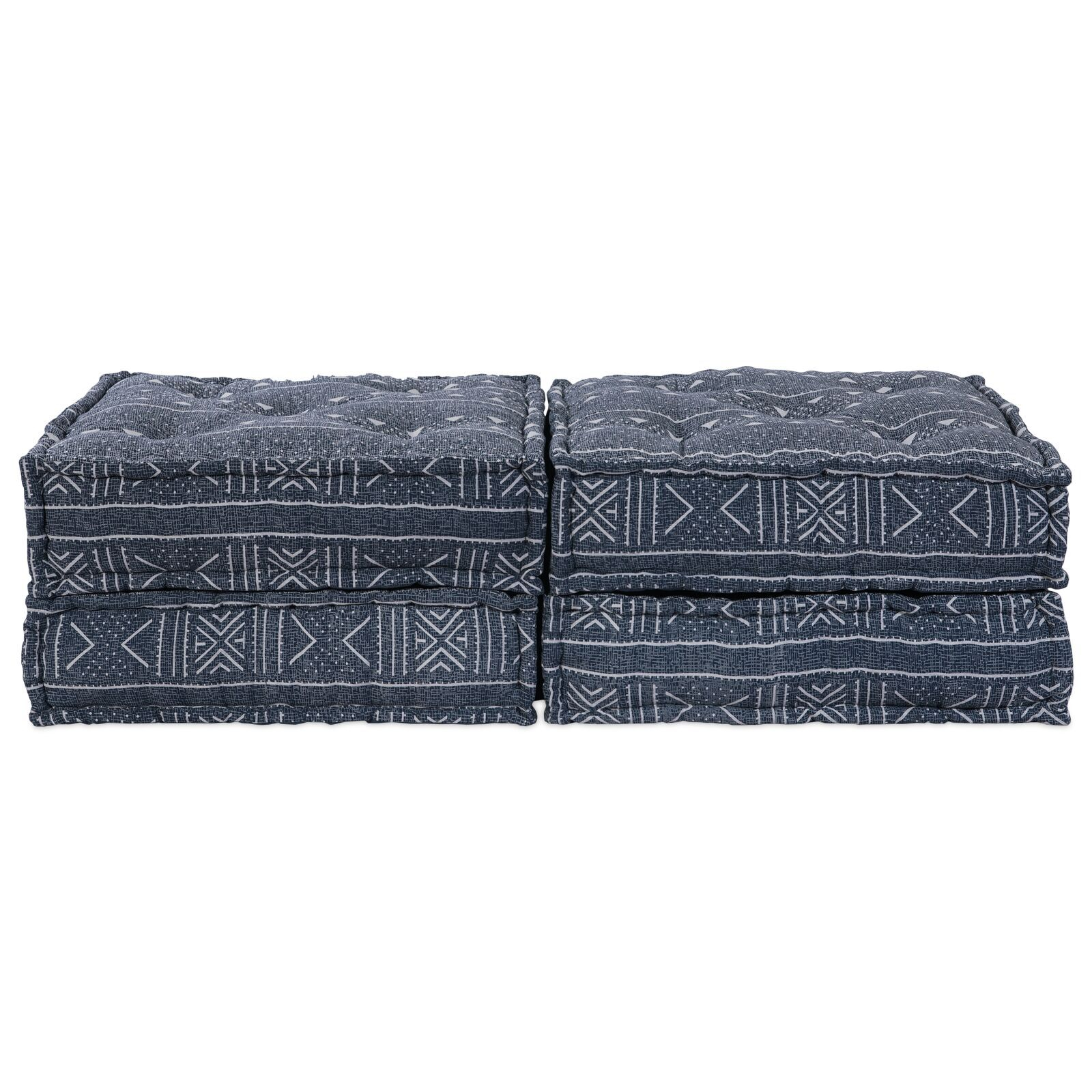 vidaXL Canapea Pouffe Modulară cu 2 Locuri, Convertibilă, din țesătură indigo vidaXL Canapea Pouffe Modulară cu 2 Locuri, Convertibilă, din țesătură indigo