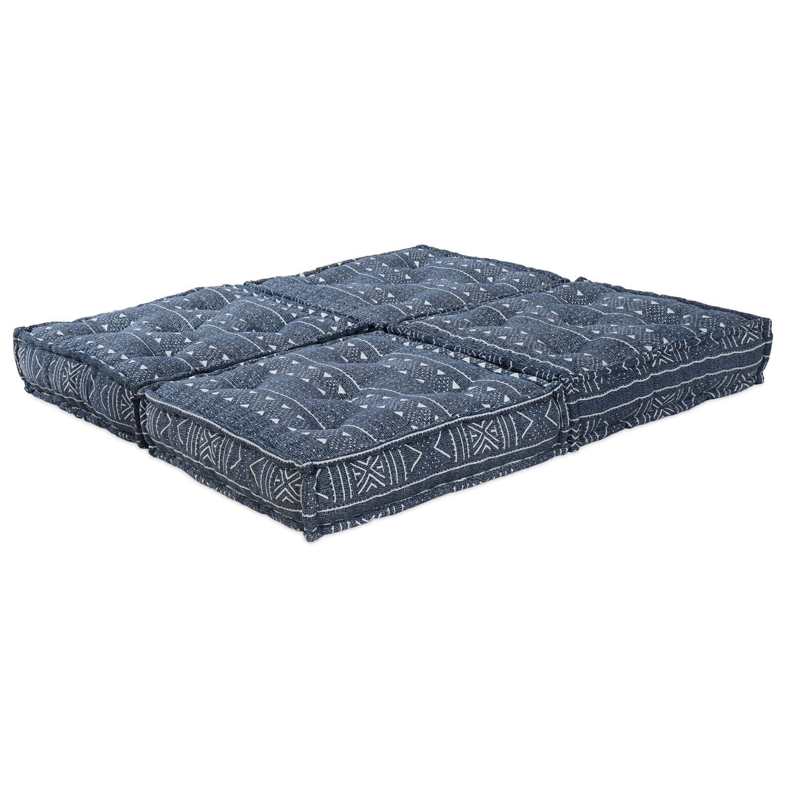 vidaXL Canapea Pouffe Modulară cu 2 Locuri, Convertibilă, din țesătură indigo vidaXL Canapea Pouffe Modulară cu 2 Locuri, Convertibilă, din țesătură indigo