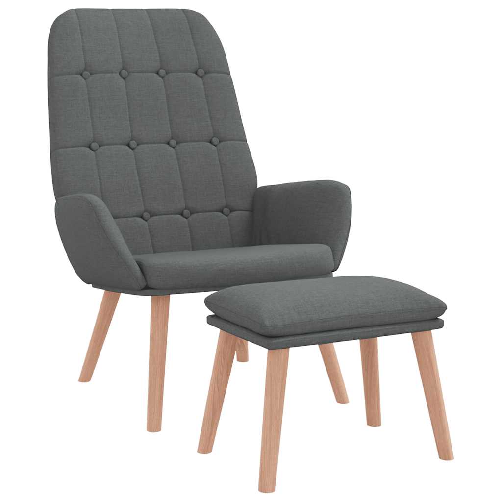 vidaXL Scaun de relaxare cu taburet, gri deschis, textil vidaXL Scaun de relaxare cu taburet, gri deschis, textil