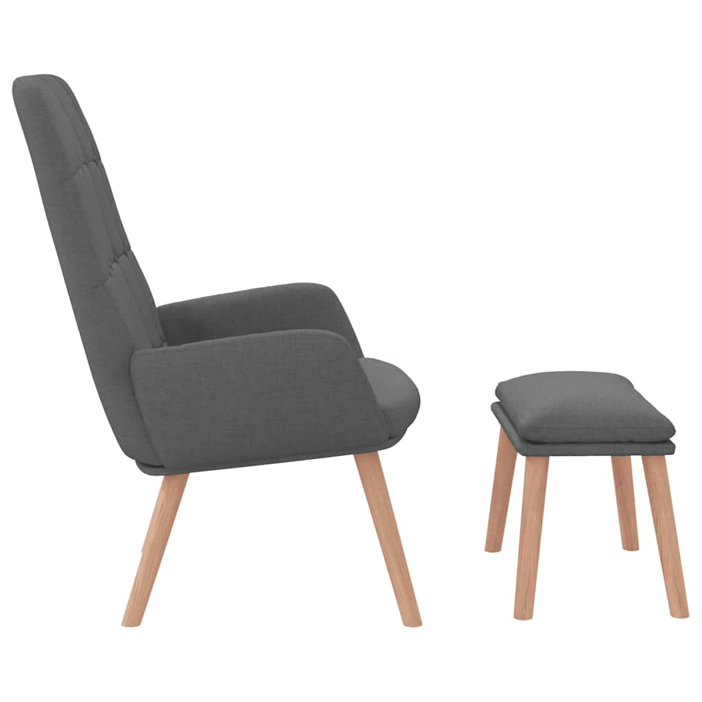 vidaXL Scaun de relaxare cu taburet, gri deschis, textil vidaXL Scaun de relaxare cu taburet, gri deschis, textil