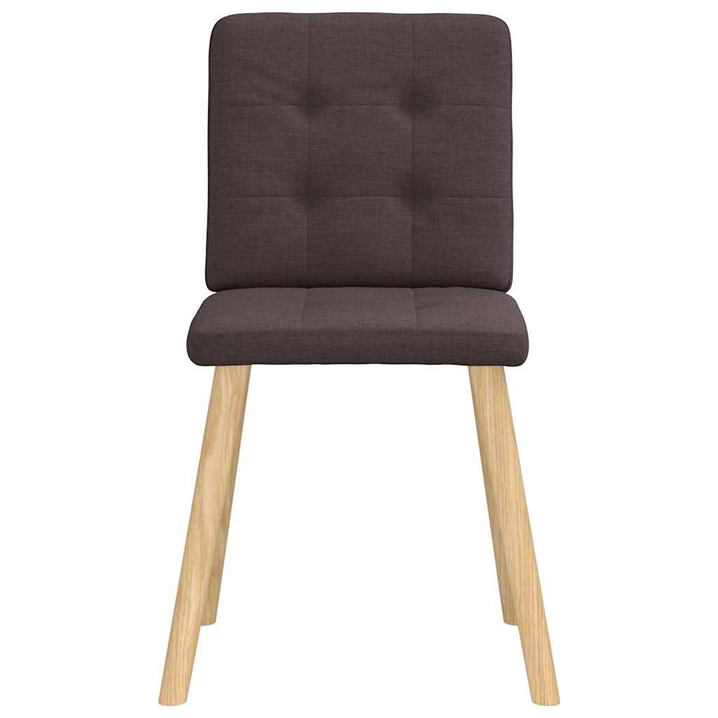 vidaXL Scaune de bucătărie, 4 buc., maro închis, material textil